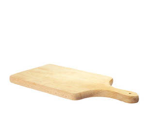 Wooden chopping board isolated on white background