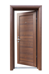 wooden door isolated