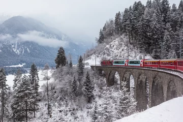 No drill light filtering roller blinds Landwasser Viaduct Glacier express, Switzerland
