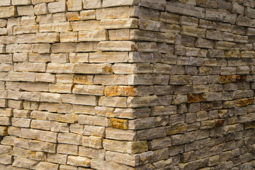 Corner view of the brick wall