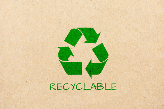 logo recycle on brown paper background