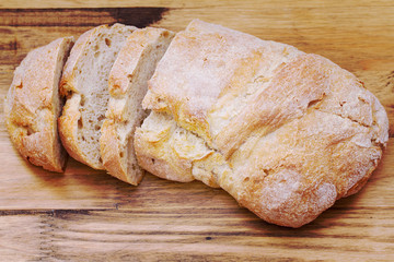 bread on brown background