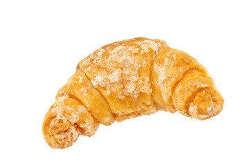 Fresh and tasty croissant over white background, clipping path