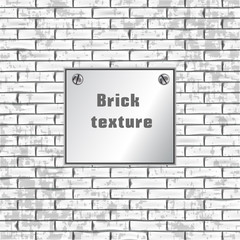 Obraz premium White brick wall with the announcement.