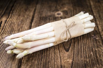 Fototapeta na wymiar Portion of fresh white Asparagus (close-up shot)