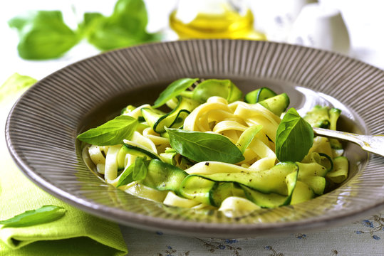 Tagliatelle with zuchhini.