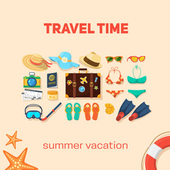 Seaside beach and tourist things.