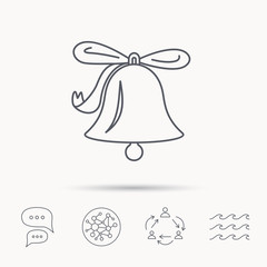 Ringing bell icon. Sound handbell sign.
