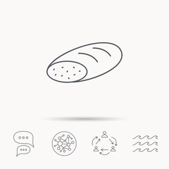 Bread icon. Natural food sign.