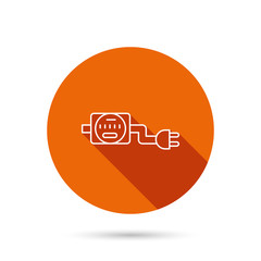 Electric counter icon. Electricity with plug.