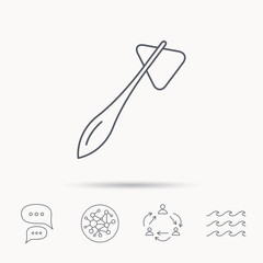 Reflex hammer icon. Doctor medical equipment.