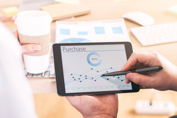 Business graph and coffee