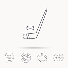 Ice hockey icon. Professional sport game sign.