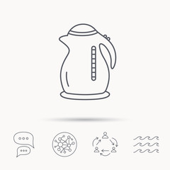 Kettle icon. Kitchen teapot sign.