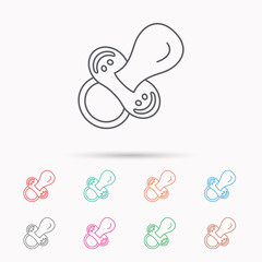 Pacifier icon. Nipple or dummy sign.