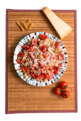 Tuna salad with tomatoes and olives