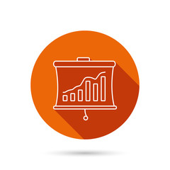 Statistic icon. Presentation board sign.