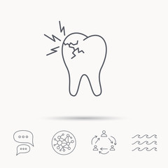 Toothache icon. Dental healthcare sign.