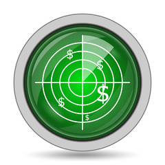Radar searching money icon