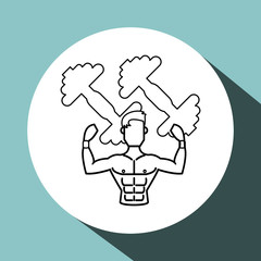 Gym and weights icon design , vector illustration