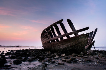 Shipwreck on the beach