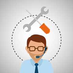 Illustration design of call center, editable vector