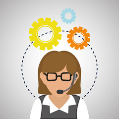 Illustration design of call center, editable vector