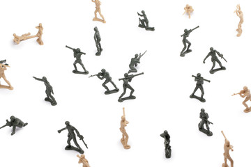 a troop of soldiers on war