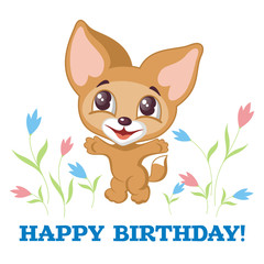 the little young fox wishes happy birthday