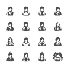 People Icons with White Background