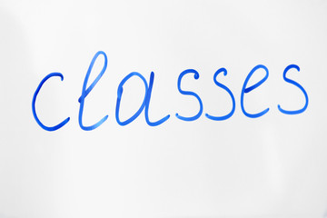 Word Classes written on the flipchart