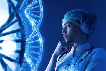 Woman science technologist in laboratory