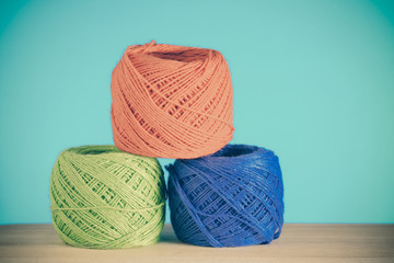 colorful yarn with filter effect retro vintage style
