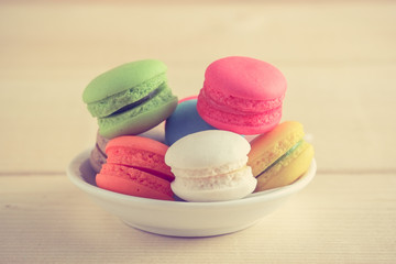 macaroon with filter effect retro vintage style