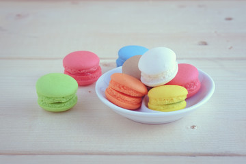 macaroon with filter effect retro vintage style