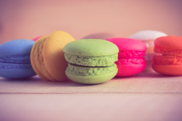 macaroon with filter effect retro vintage style