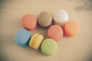 macaroon with filter effect retro vintage style