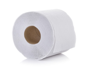toilet paper on white background
