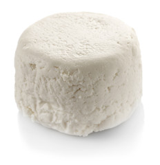 Cottage cheese, isolated on white
