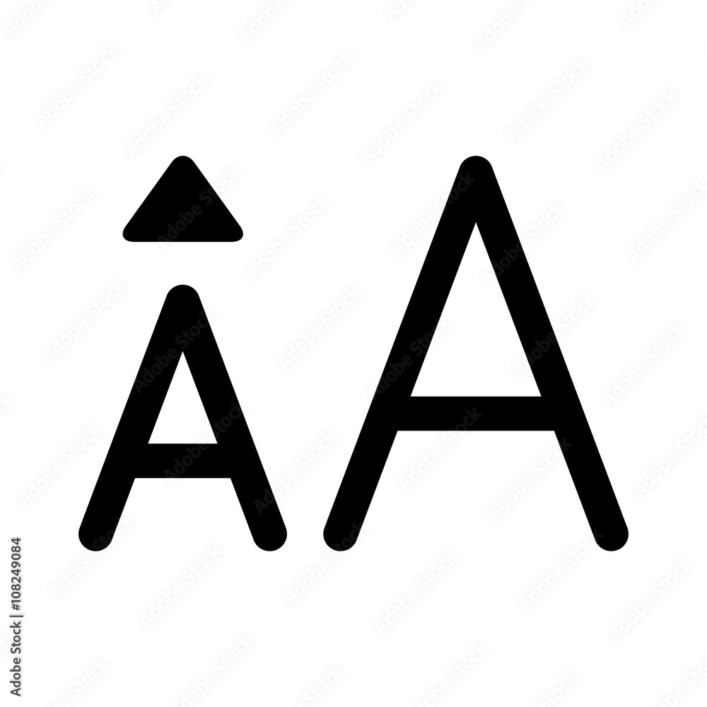 Poster increase font / typeface size line art icon for apps and websites