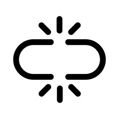Broken chain link or disconnect line art icon for apps and websites