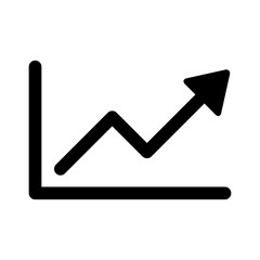 Growth chart / chart graph line art icon for apps and websites