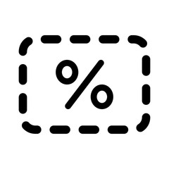 Discount sale coupon line art icon for apps