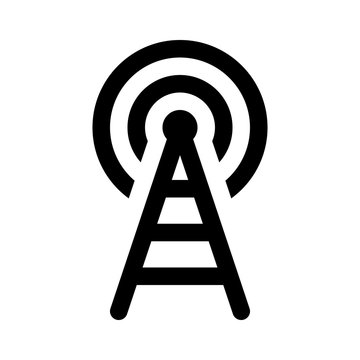 Radio signal broadcast tower / mast antenna line art icon for apps and  websites vector de Stock | Adobe Stock
