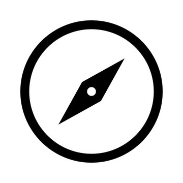 Discovery compass or navigational compass line art icon for apps and website