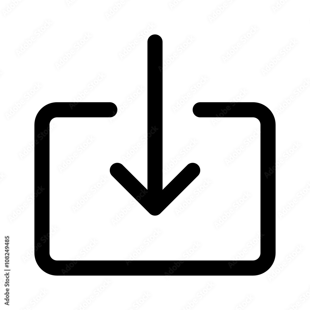 Poster import file or import document download line art icon for apps and websites