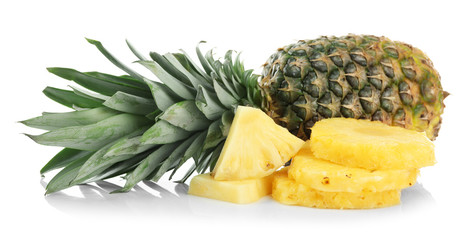 Fresh pineapple isolated on white