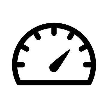 Speedometer gauge or car dashboard line art icon for apps and websites