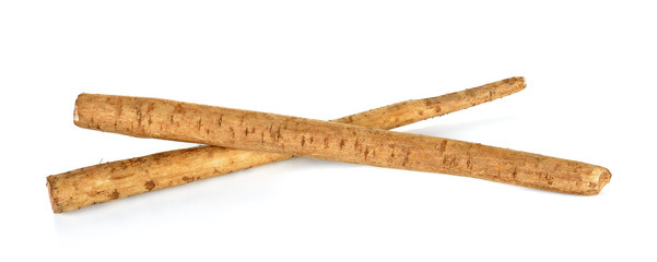 Burdock roots isolated on the white background