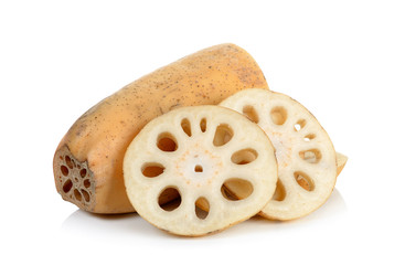 Lotus root isolated on the white background